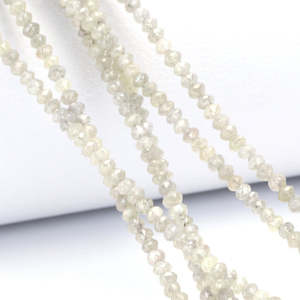 Perles Rondelles Facettées à la Main en Diamant Gris Naturel, Fil de 1,6 mm à 2 mm, 15 Pouces, Micro-Coupées, Perles Libres pour la Fabrication de Bijoux Fins - Product Image 1