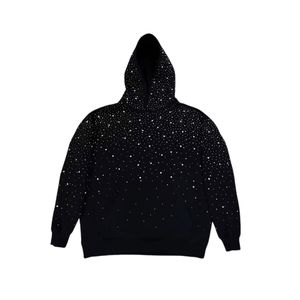 Sudadera con Capucha Negra para Hombre, Estampado de Puntos, Estilo Casual, Tejido de Poliéster, Ropa Urbana de Otoño - Product Image 1