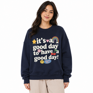 Oversized Women's Crewneck Sweatshirt 100% Cotton Fleece Motivational Graphic Print Casual Streetwear Hoodies Private Label - Product Image 1
