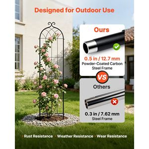 Traliccio per Rose 87 x 20 Pollici, Confezione da 4 Pezzi, Tralicci da Giardino con Chiusura Sicura, Finitura Verniciata a Polvere, Facile da Installare, Cancelli per Recinzioni - Product Image 3