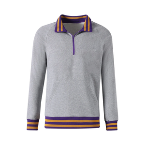 Sweat-shirt à demi-zip personnalisé Omega 2026 avec bordure jaune, logo brodé, poche avant, coupe classique, vente en gros - Product Image 1