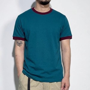 Camiseta de Hombre con Cuello Redondo y Manga Corta en Color Verde Azulado con Detalles en Contraste, Estilo Casual, Tejido Suave y Cómodo para el Verano, Moda Urbana - Product Image 4