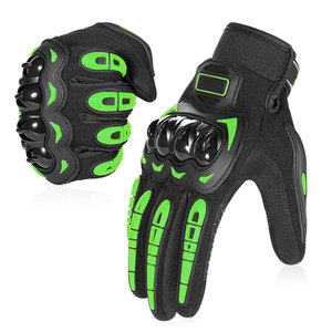 Modern Design Men's Leather Protection Motorbike Gloves Full <b>Finger</b> Breathable Touchscreen Compatible Adjustable Wrist <b>Strap</b> - Product Image 3