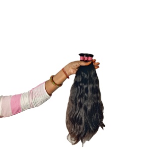 Cheveux humains indiens vierges noirs naturels en vrac, bouclés, Remy, cuticules alignées, 10-32 pouces, double trame machine, meilleure qualité, sans produits chimiques - Product Image 1