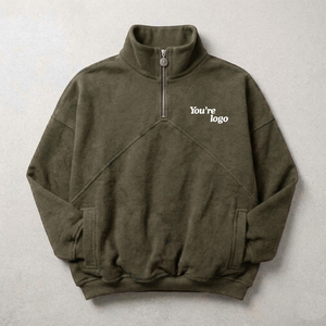 Sudadera Deportiva de Alto Rendimiento, 100% Algodón Felpa, Cuello Alto con Cierre de 1/4, Anti-Pilling, Transpirable, Ecológica, con Logotipo Frontal - Product Image 2