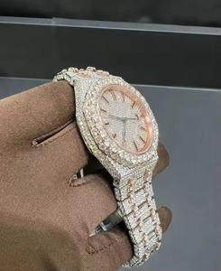 Reloj de Cuarzo con Moissanita para Hombre, Caja de Acero Inoxidable de 40 mm, Cristal de Zafiro, Esfera Analógica con Fecha, Cierre Plegable de Lujo - Product Image 2