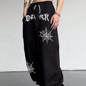 Pantalon de course pour homme automne-hiver avec impression de texte gothique, pantalon de sport urbain, pantalon long décontracté à séchage rapide et tendance - Product Image 1