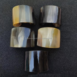 กำไลเขาควายทำมือสำหรับผู้หญิงกำไลข้อมือเขาขัดเรียบ - Product Image 3