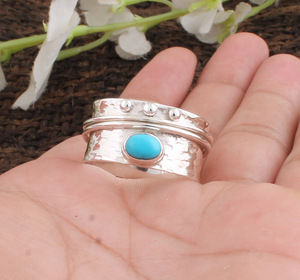 Wholesale 925 Sterling <b>Silver</b> Bezel Set Classic Multi Band Meditation Anxiety Fidget <b>Ring</b> for <b>Men</b> - Product Image 4