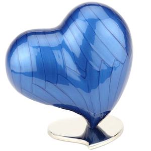 Urne funéraire moderne en aluminium en forme de cœur |   Métal bleu 1-2L Souvenir pour animaux de compagnie et commémoration |   OEM Fait main Durable - Product Image 1