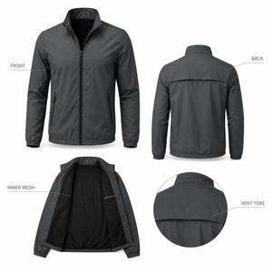 Chaqueta Deportiva con Cuello Alto, Paneles en Contraste, Tejido Doble de Poliéster, Chaqueta de Alto Rendimiento, Logotipo Personalizado, Ropa Deportiva para Equipos, Proveedor OEM - Product Image 3