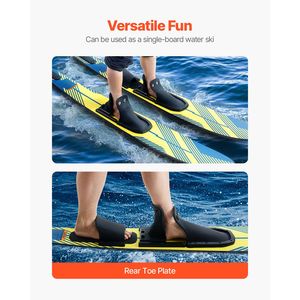 Sci d'acqua da 67 pollici con rivestimento UV lucido, 9 attacchi a ferro di cavallo regolabili, piastra posteriore imbottita, attrezzatura per sport acquatici per adulti - Product Image 4