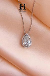 Pendentif halo en diamant de laboratoire taille poire certifié IGI, collier goutte d'eau en or blanc 14 carats pour femme, fabricant de bijoux fins - Product Image 2