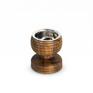 Quemador de incienso de madera Hourglass, forma redonda moderna, soporte para incienso árabe Oud con taza de carbón metálica extraíble para uso con incienso. - Product Image 4