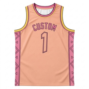 เสื้อบาสเก็ตบอลเด็กแบบสั่งทำ สีกรมท่าชมพู ลายเรขาคณิต พิมพ์ลายแบบ Sublimation เสื้อกล้าม Unisex ระบายอากาศได้ดี เป็นมิตรกับสิ่งแวดล้อม ป้องกันรังสียูวี - Product Image 4
