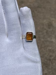 แหวนเงิน 925 ประดับด้วยพลอยโทแพซทรงแปดเหลี่ยมแบบอิมพีเรียล - Product Image 4
