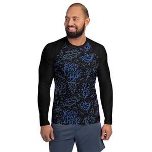 Men's Long Sleeve Rash Guard: Blue <b>Coral</b> UPF 50+ Surf Shirt - Product Image 4