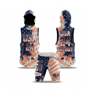 Wholesale 7on7 jersey Flag Wear Soccer Uniforms 7v7 jersey League Games Sleeveless Hooded Top Short Customize - Product Image 3