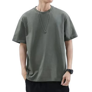Camiseta Casual de Manga Corta para Hombre, Ultra Suave, Tejida, 100% Algodón, Corte Cuadrado, Tallas Grandes, Color Sólido, 190g, Camisetas Lisas - Product Image 4