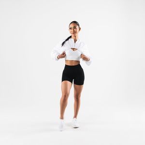 Outdoor Zipper Hooded Crop Windbreaker <b>Jackets</b> Lightweight Waterproof Winter Autumn Solid Zip-off Front Hiking <b>Yoga</b> <b>Jacket</b> Women - Product Image 5