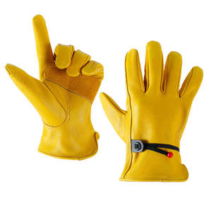 Heavy Duty Durable Cowhide Leather Work <b>Gloves</b> <b>Driver</b> <b>Gloves</b> for Truck Driving, Warehouse, Gardening, Farming - Product Image 4