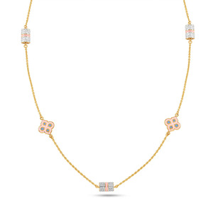 สร้อยคอเพชร Pastel Clover Station ดีไซน์ประดับด้วย Sparkling Barrel Accent - Product Image 3