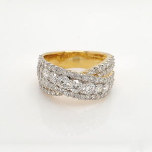 Moissanite Criss Cross Hiphop Wedding Band Rhodium 925 Sterling <b>Silver</b> <b>Eternity</b> <b>Ring</b> Iced Out Cut Proposal Anniversary Jewelry - Product Image 4