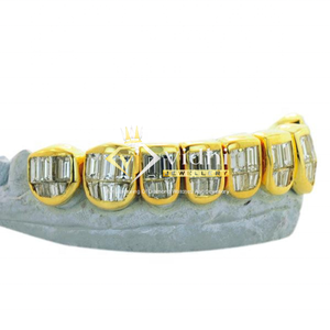 Customizable 925 <b>Silver</b> Brilliant Cut Moissanite Vintage Hip Hop Jewelry Fully Iced Unisex Gold Plated Grillz Accessory Gift IGI - Product Image 3