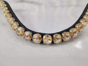 Diadema de cristal amarillo hecha a mano con diamantes para accesorios de brida de caballo, equipo de equitación, proveedor mayorista - Product Image 3