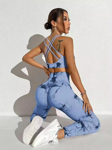 Ensemble de sport deux pièces pour femme avec logo personnalisé, soutien-gorge et short contrastants, idéal pour le yoga, la gym et l'entraînement - Product Image 5