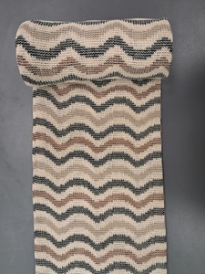 Hot Sale Premium Chevron Zig-Zag Crochet Knit <b>Fabric</b> by the Yard - Black, Deep Brown, Heather Grey, and Cream Material - Product Image 4