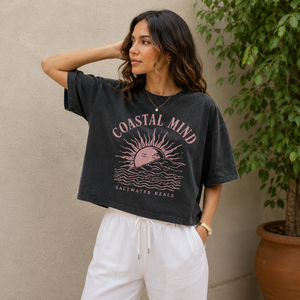 T-shirts d'été pour femmes en coton biologique, coupe classique, décontractés, à manches courtes, col rond, épaules tombantes, respirants, imprimés, vente en gros - Product Image 1