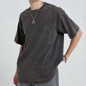 เสื้อยืดโอเวอร์ไซส์ทรงหลวม คอโอเวอร์ น้ำหนัก 250 กรัม คุณภาพสูง สำหรับผู้ชาย เสื้อผ้าสตรีทแวร์สำหรับผู้ใหญ่ คุณภาพพรีเมียม เสื้อยืดแขนสั้นแบบยูนิเซ็กส์ - Product Image 1