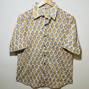 Camisa de Algodón Premium para Hombre |   Estampado Floral Hecho a Mano |   Ropa Étnica de Diseñador de Manga Larga - Product Image 1