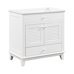 Base de Baño Blanca de 30 Pulgadas sin Lavabo, Mueble de Dos Puertas y un Cajón para Baños Pequeños - Product Image 1