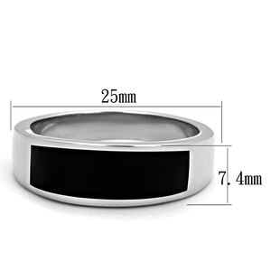 TK2062 High Polished Stainless Steel <b>Ring</b> with Epoxy Jet Color for Dishes & <b>Plates</b> - Product Image 2