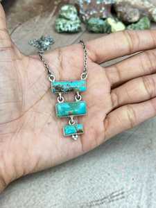 Collier artisanal en turquoise Kingman, argent sterling, bijou statement style sud-ouest, cadeau pour elle - Product Image 6