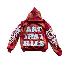 Conjunto de Sudadera con Capucha y Pantalones Jogger de Moda Urbana de Invierno, Estilo Y2K, con Parches Bordados Desgastados, Personalizado, 400 GSM - Product Image 4