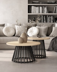 Table basse moderne avec plateau en marbre et base dorée, design incurvé, mobilier minimaliste pour salon - M.F. Modèle d'exportations internationales - Product Image 3