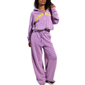 Pantalones de chándal de chenilla con logo al por mayor, de algodón, holgados, de color personalizado para mujer, estilo clásico, ajuste holgado, pantalón de streetwear ajustable - Product Image 4