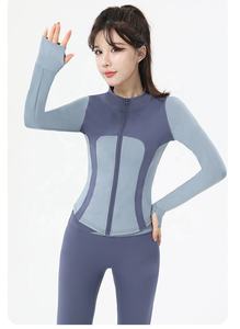 Conjunto de yoga de 3 piezas personalizado para mujer 2026: Ropa de gimnasio, sujetador deportivo, leggings y chaqueta con cremallera. - Product Image 5