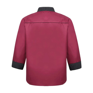 เสื้อเชฟผู้ชายทันสมัย OEM ผ้าผสมสวมใส่สบาย ทนทาน ระบายอากาศได้ดี ผลิตจากผ้าฝ้าย เหมาะสำหรับงานครัวมืออาชีพ - Product Image 2