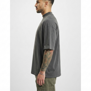 Camiseta de Hombre Personalizada con Logotipo Bordado, 100% Algodón Puro, Etiqueta Privada, Talla Grande, Hombros Caídos, Manga Corta - Product Image 6