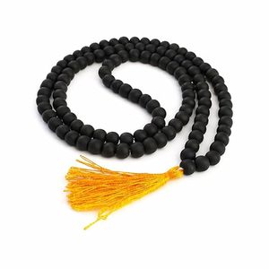 Collar Mala de Hilo Elástico de Madera de Ébano Negro Certificado, 100% Natural, Pulido, Karungali Malai, 8mm, para Navidad - Product Image 5