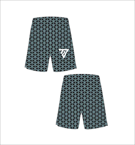 Short de bain pour homme, motif géométrique bleu, taille élastique, séchage rapide, décontracté, imprimé par sublimation - Product Image 6