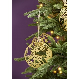 Wholesale High Quality Handmade Brass Metal <b>Christmas</b> <b>Tree</b> Custom Shape Hanging Ornaments for Home Decor - Product Image 3
