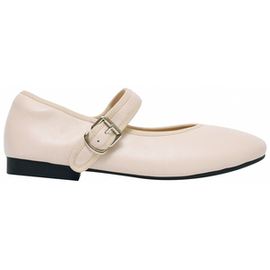 Ann'S Women Genuine Leather Mary Jane Ballet <b>Flats</b> Round Toe Comfortable Beige <b>Flat</b> Shoes - Product Image 2