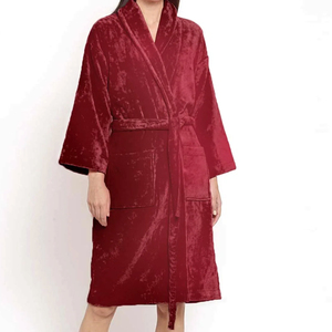 Peignoir unisexe en tissu gaufré léger et respirant pour spa et hôtel avec ceinture - Product Image 3