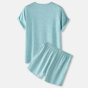 Conjunto deportivo de verano de manga corta para hombre de alta calidad, conjunto de pantalón corto y camiseta 100% algodón, conjuntos de verano para hombre - Product Image 2