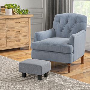 Pouf Cubo Antico in Tessuto Lino Grigio da 16 Pollici, Versatile Poggiapiedi con Funzione Contenitore per Ingresso, Camera da Letto, Appartamento - Product Image 2
